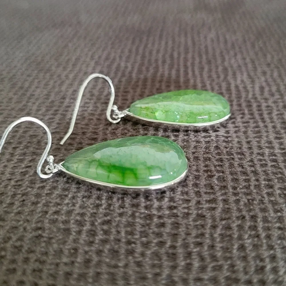 Iris & Lily Moss Green💚 Agate Earrings